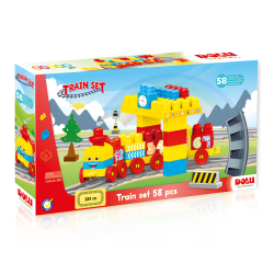 58-Piece Train and Track Lego Set