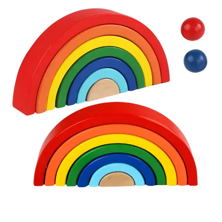 Rainbow Stacking Wooden Blocks