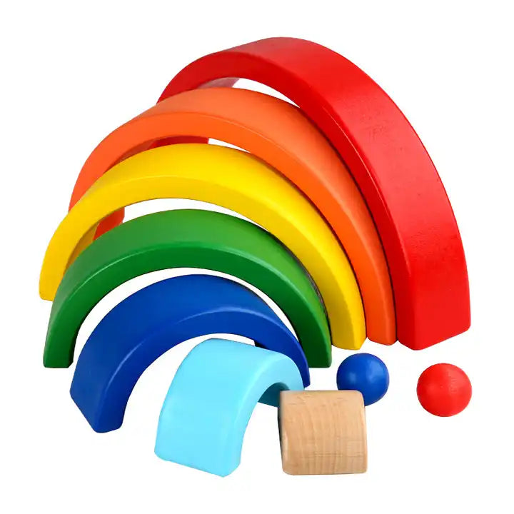 Rainbow Stacking Wooden Blocks