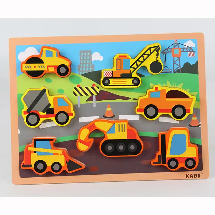 Wooden Trucks Puzzle Board