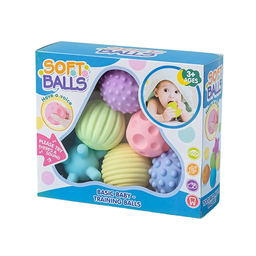 Multi-Texture Baby Sensory Balls (Set of 6)