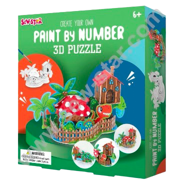 3D Paint by Number Animal Puzzle - DIY Craft Kit