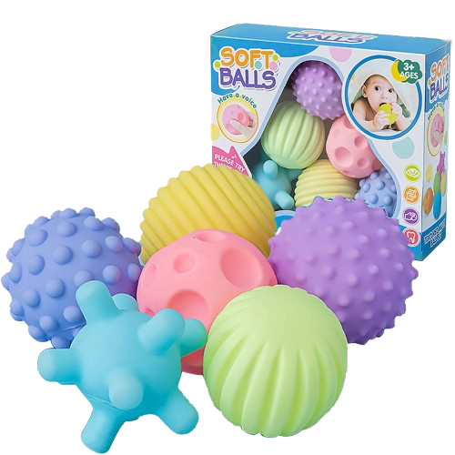 Multi-Texture Baby Sensory Balls (Set of 6)