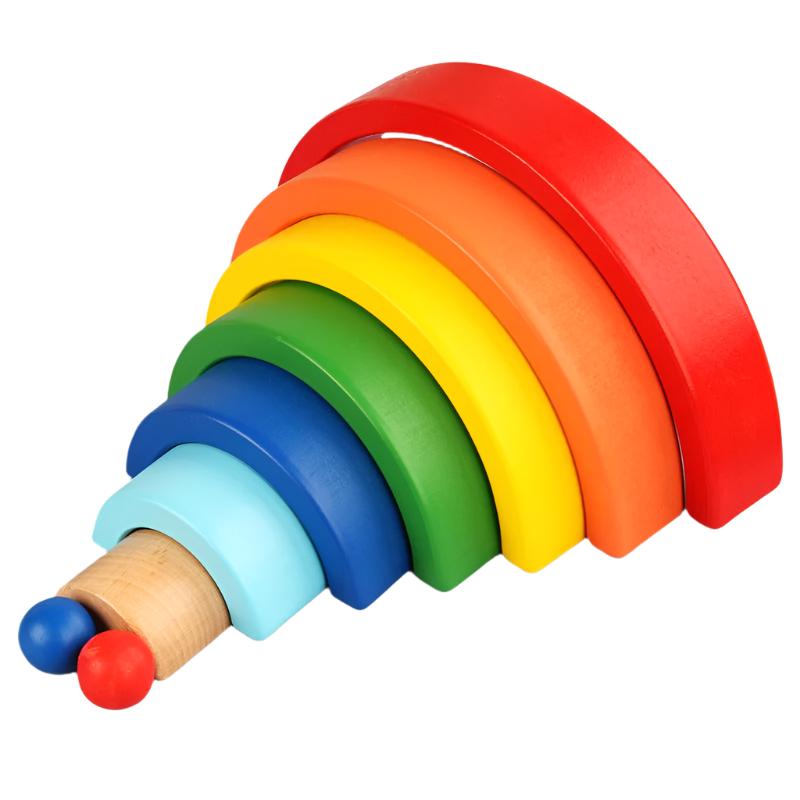 Rainbow Stacking Wooden Blocks