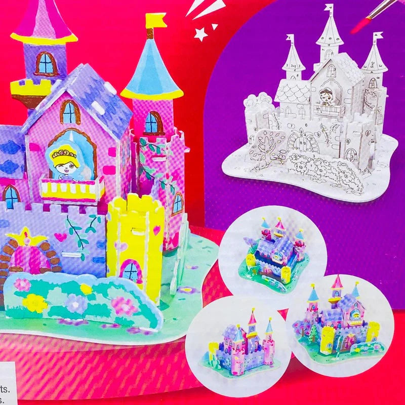 3D Paint by Number Castle Puzzle - DIY Craft Kit