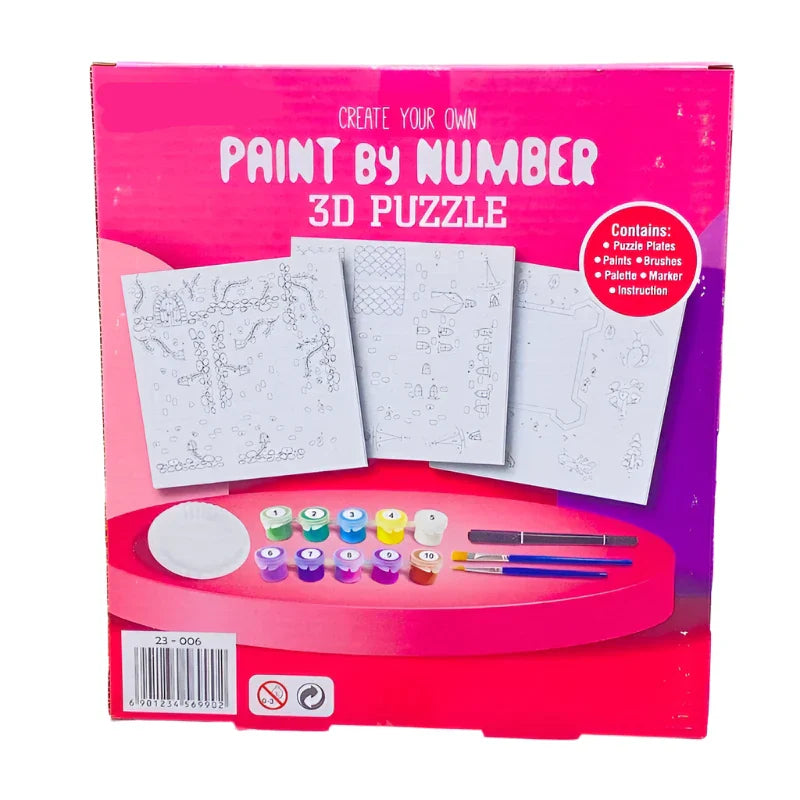 3D Paint by Number Castle Puzzle - DIY Craft Kit