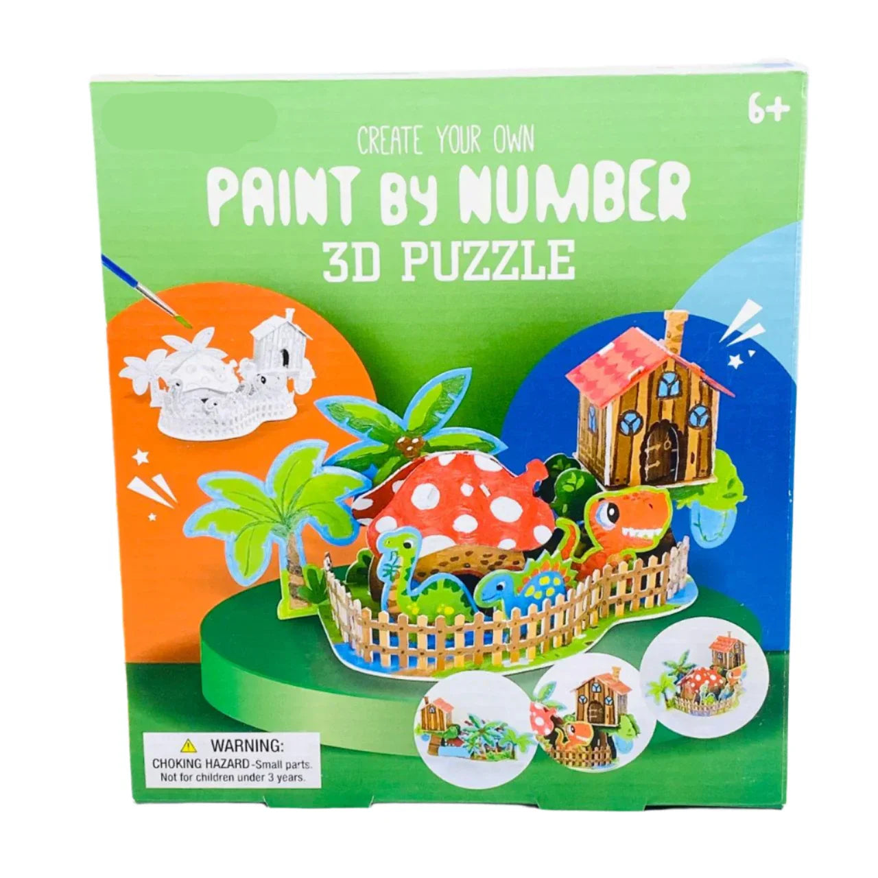 3D Paint by Number Animal Puzzle - DIY Craft Kit