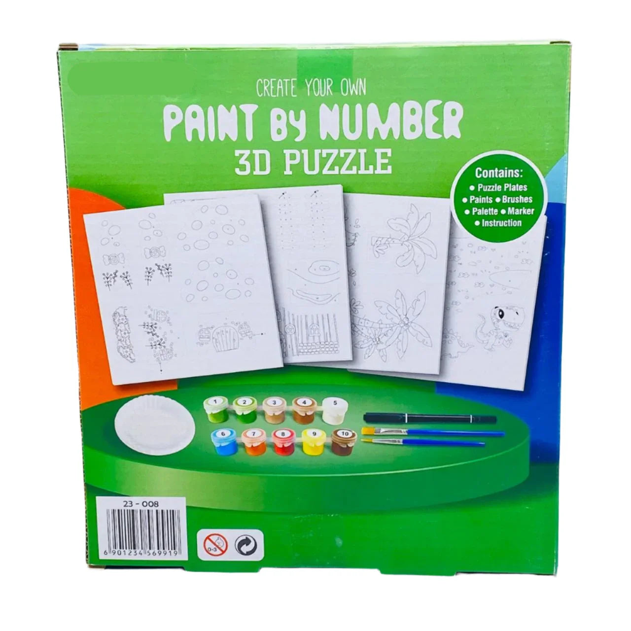 3D Paint by Number Animal Puzzle - DIY Craft Kit