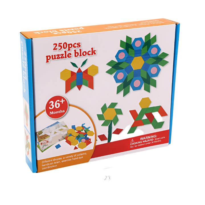 Colorful Geometric Puzzle Blocks