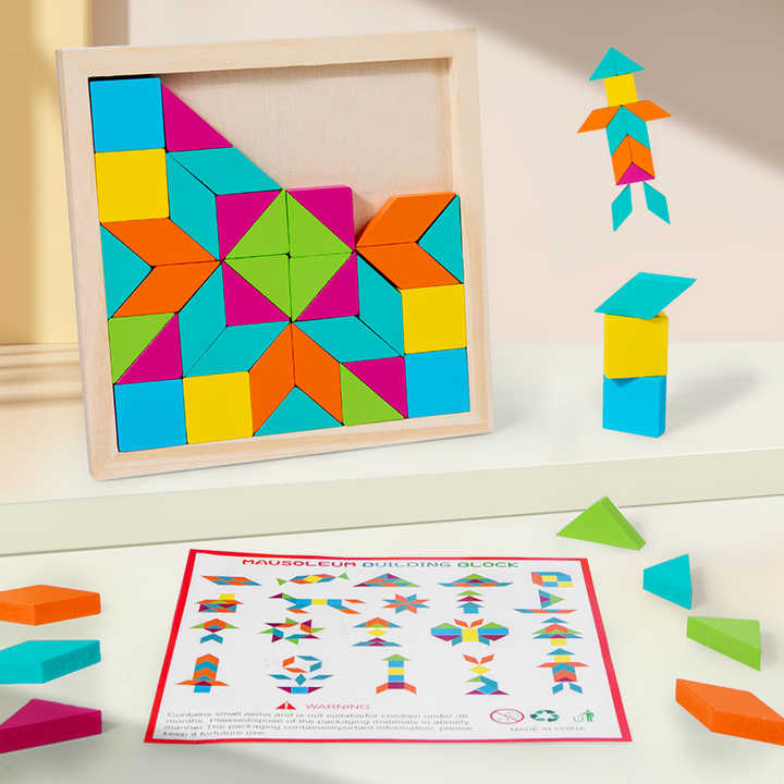 Wooden Geometric Shape Making Puzzle