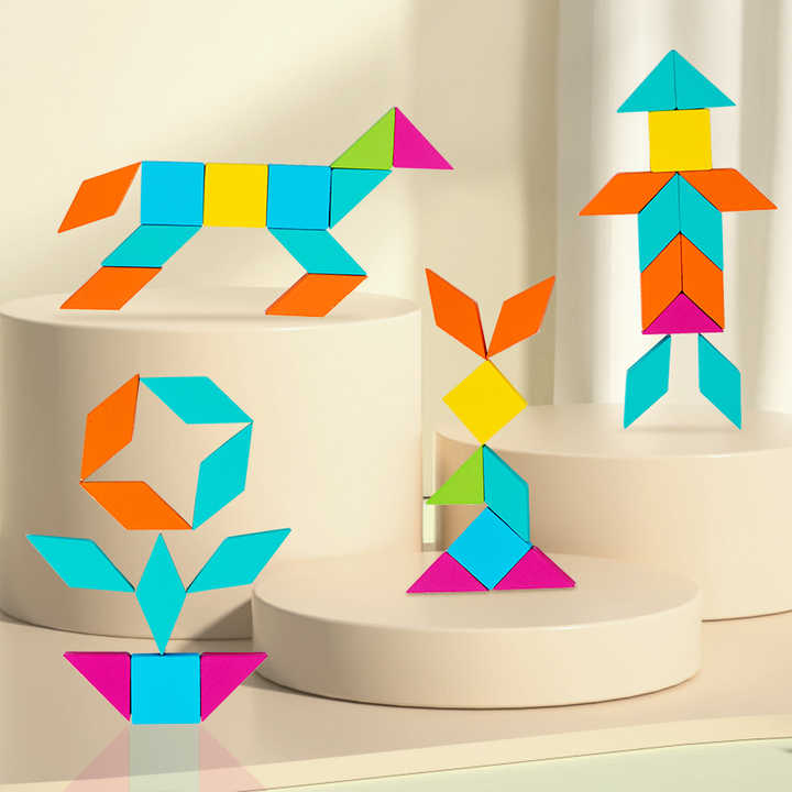 Wooden Geometric Shape Making Puzzle